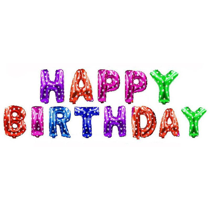 Фольговані літери кольорові HAPPY BIRTHDAY, 40 см