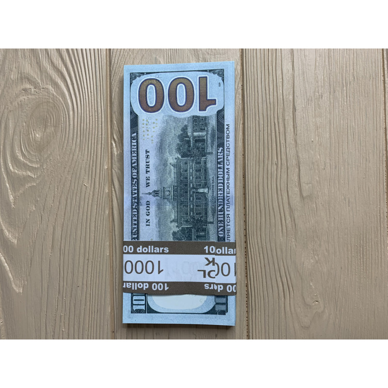 Сувенірні гроші 100 доларів нового зразка, 80 шт/уп