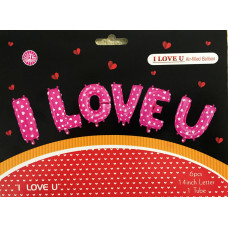 Фольговані літери I LOVE U, 40 см