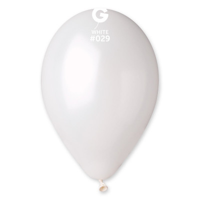 Воздушный шар металлик белый 10" (25 см) Gemar