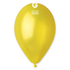 Повітряна куля металік жовтий 10" (25 см) Gemar