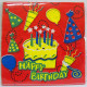 Серветки святкові "Happy Birthday" з тортиком