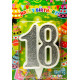 Свічка цифра ювілейна срібло "18"