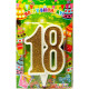 Свічка цифра ювілейна золото "18"