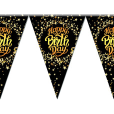 Гірлянда паперова вимпел "Happy Birthday зірки"
