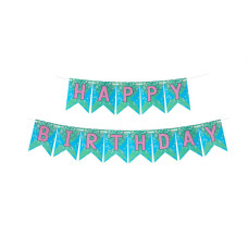 Паперова гірлянда Happy Birthday русалочка, 2 метри