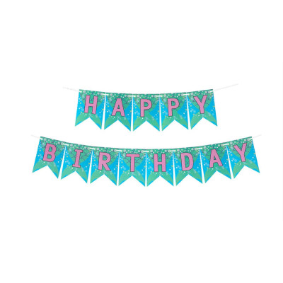 Паперова гірлянда Happy Birthday русалочка, 2 метри