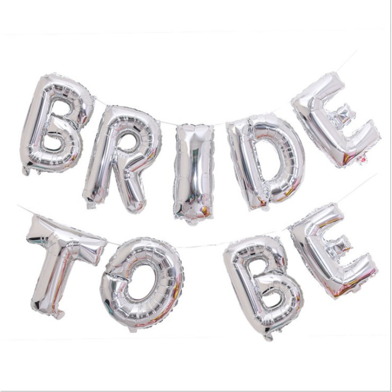 Фольговані літери срібні BRIDE TO BE, 40 см в упаковці