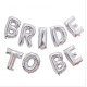 Фольговані літери срібні BRIDE TO BE, 40 см в упаковці