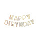 Паперова гірлянда Happy Birthday порожниста золото, 2,5 метра