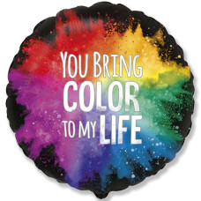 Куля фольгована кругла You bring color to my life (Flexmetal)