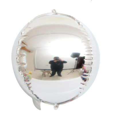 Шар фольгированный сфера 3D серебро 10" (Китай)