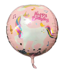 Повітряна куля 3D Happy Birthday Єдиноріг 22" (55 см), Китай