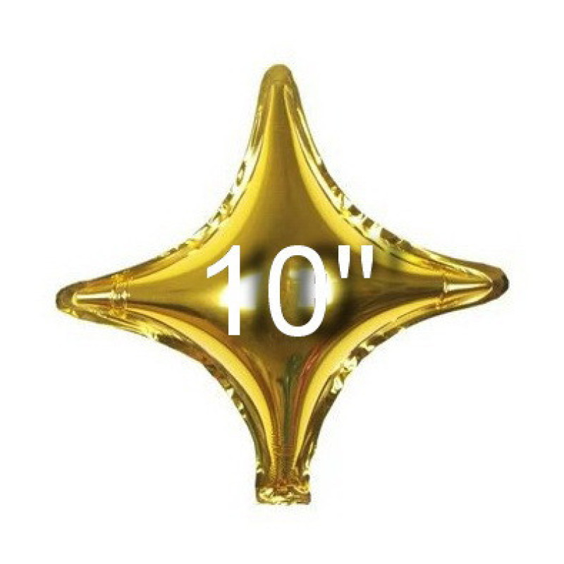 Куля зірка чотирикутна золота 10" (Китай)