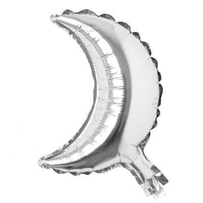 Фольгована куля місяць срібний 10" (25 см) (Китай)