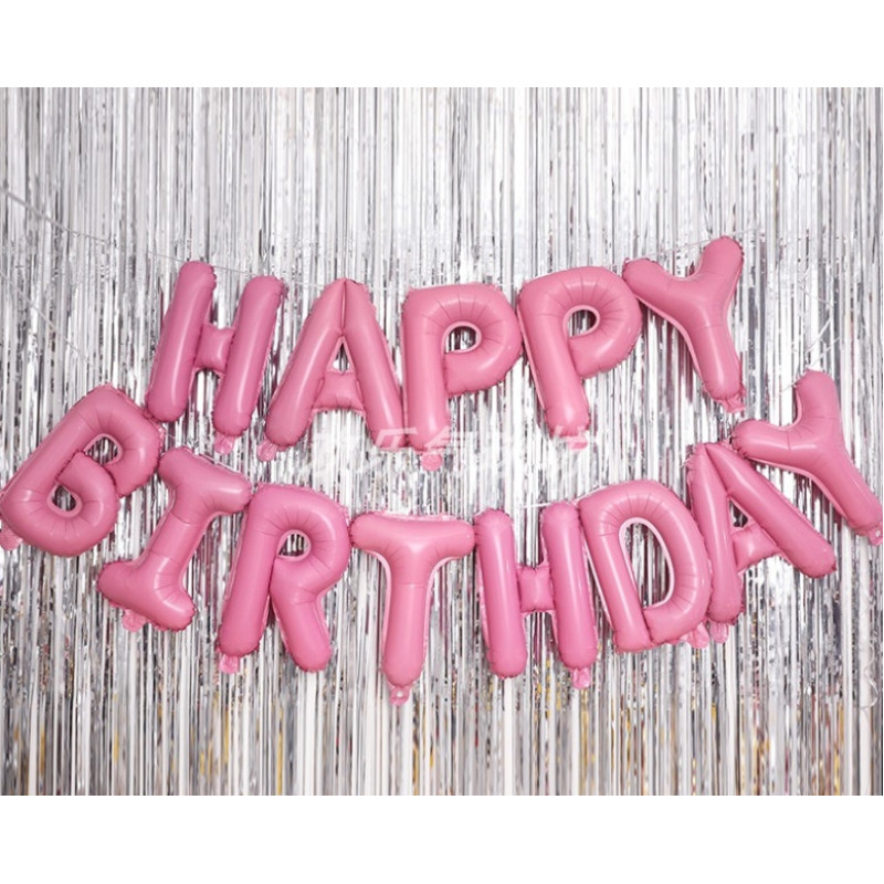 Фольговані літери рожеві HAPPY BIRTHDAY, 40 см