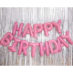 Фольговані літери рожеві HAPPY BIRTHDAY, 40 см