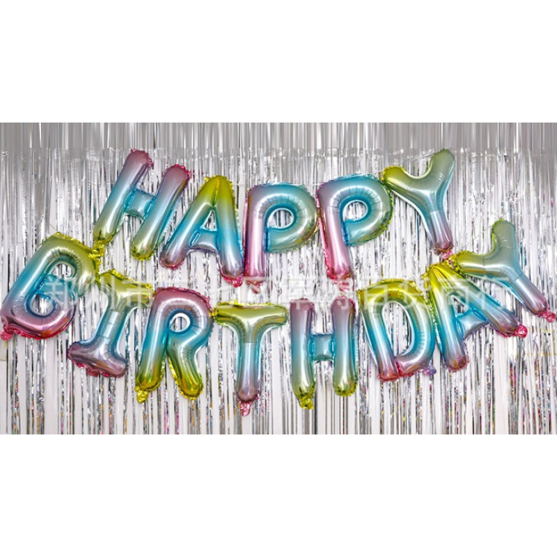 Фольговані букви веселка HAPPY BIRTHDAY, 40 см