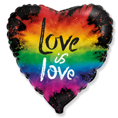 Кулька фольгована серця Love is Love (Flexmetal)
