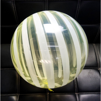 Куля бабл bubble смугастий жовтий 45 см (Китай)