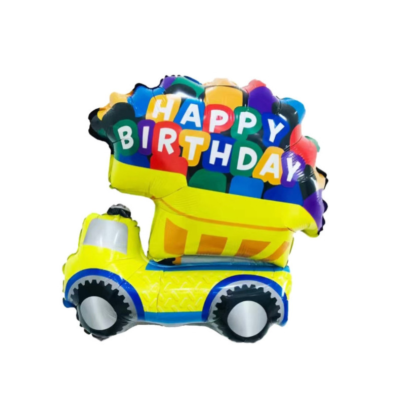 Фольгована куля самоскид Happy Birthday 50х70 см (Китай) в пакованні