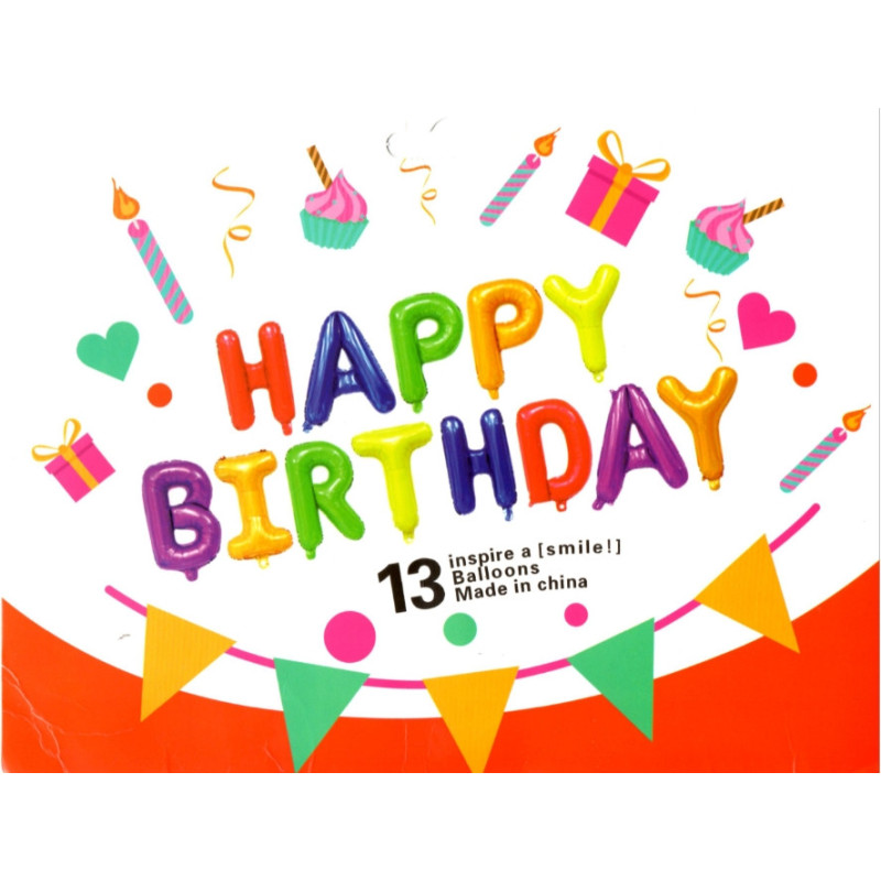 Фольговані літери макарун HAPPY BIRTHDAY, 40 см