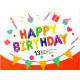 Фольговані літери макарун HAPPY BIRTHDAY, 40 см