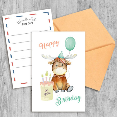 Поздовлива листівка Happy Birthday to you