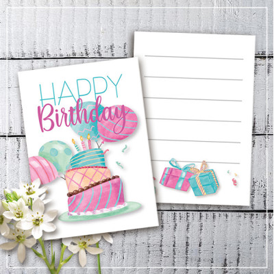 Міні листівки "Happy Birthday" (10 штук)