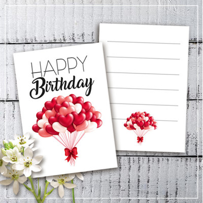 Мини открытки "Happy Birthday" (10 штук)