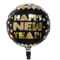 Куля фольгована кругла "Happy New Year" (Китай)