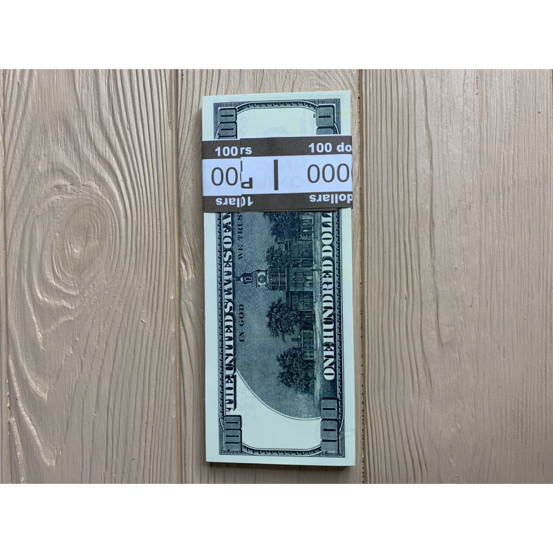 Сувенирные деньги 100 долларов, 80 шт/уп