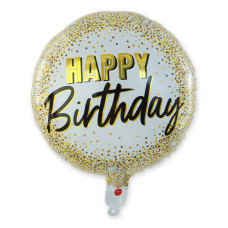 Фольгована куля Happy Birthday дрібний конфетті (Китай)