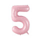 Фольгированный шар цифра 5 розовая (sugar pink),в упаковке 30" (76 см)