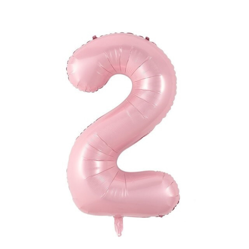 Фольгована куля цифра 2 рожева (sugar pink), у пакованні 30" (76 см)