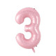 Фольгированный шар цифра 3 розовая (sugar pink), в упаковке 30" (76 см)