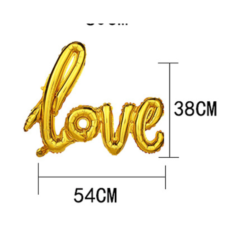 Фольгована міні-куля LOVE золото 54х38 см (Китай)