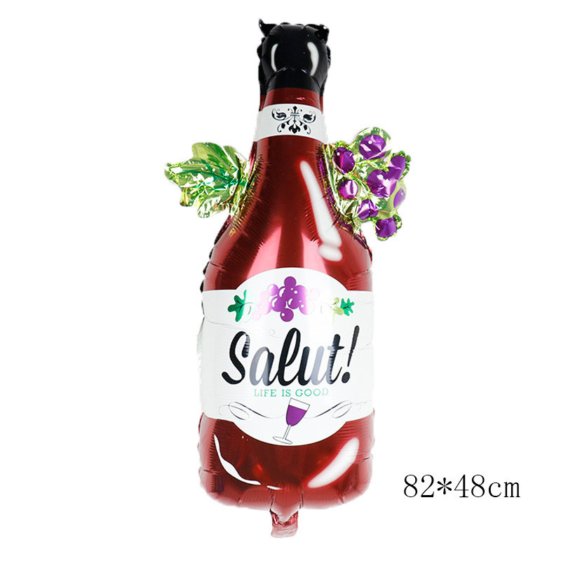 Фольгована куля пляшка вина Salut 82х48 см (Китай) в пакованні