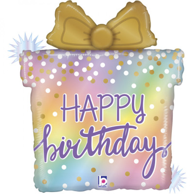 Фольгована куля Подарунок Happy Birthday (Grabo) в упаковці