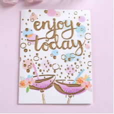 Міні листівка келихи "Enjoy today" 8,5х12,5 см