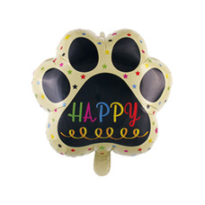 Куля фольгована "Лапка Happy" жовта 49х45,5 см (Китай)