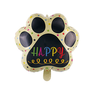 Куля фольгована "Лапка Happy" жовта 49х45,5 см (Китай)