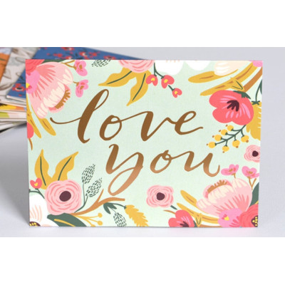 Міні листівка з тисненням "Love you" 10,5х14 см