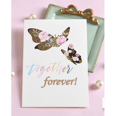 Мини открытка с глиттером "Бабочки" 9,5х14 см
