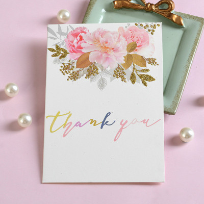 Мини открытка с глиттером "Thank you" 9,5х14 см