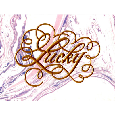 Мини открытка с тиснением "Lucky" 10,5х14 см