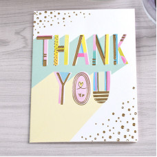 Міні листівка з тисненням "Thank you"8,5х12,5 см