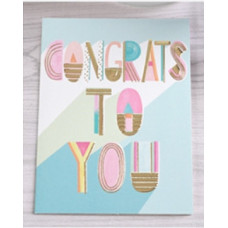 Міні листівка  з тисненням "Congrats to you" 8,5х12,5 см