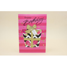 Міні листівка з глітером "Happy Birthday" 10,5х15 см