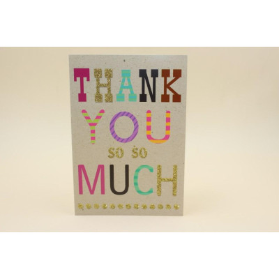 Мини открытка с глиттером "thank you so so much" 10,5х15 см